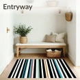 thumbnail image 3 of ODIKA 6'x9' Machine Washable Non-Slip Area Rug, Black Stripe Vintage Bath High Traffic Rug, Black, 57200, 3 of 7