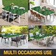 thumbnail image 5 of Saint Patrick's Day Table Cloths for 8 Foot Rectangle Tables, Country Green Plaid Shamrock Clovers Patio Waterproof Elastic Fitted Tablecloths, Washable Rectangular Table Cover for Camping, 5 of 8