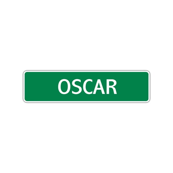 Oscar Boys Letter Printed Plaque Decoration Label Indoor Outdoor Children Name Wall Novelty Aluminum Sign 4"x13.5"