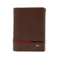 thumbnail image 1 of Cartera Tommy Hilfiger Leif RFID triple de cuero marrón para hombre, 1 of 4