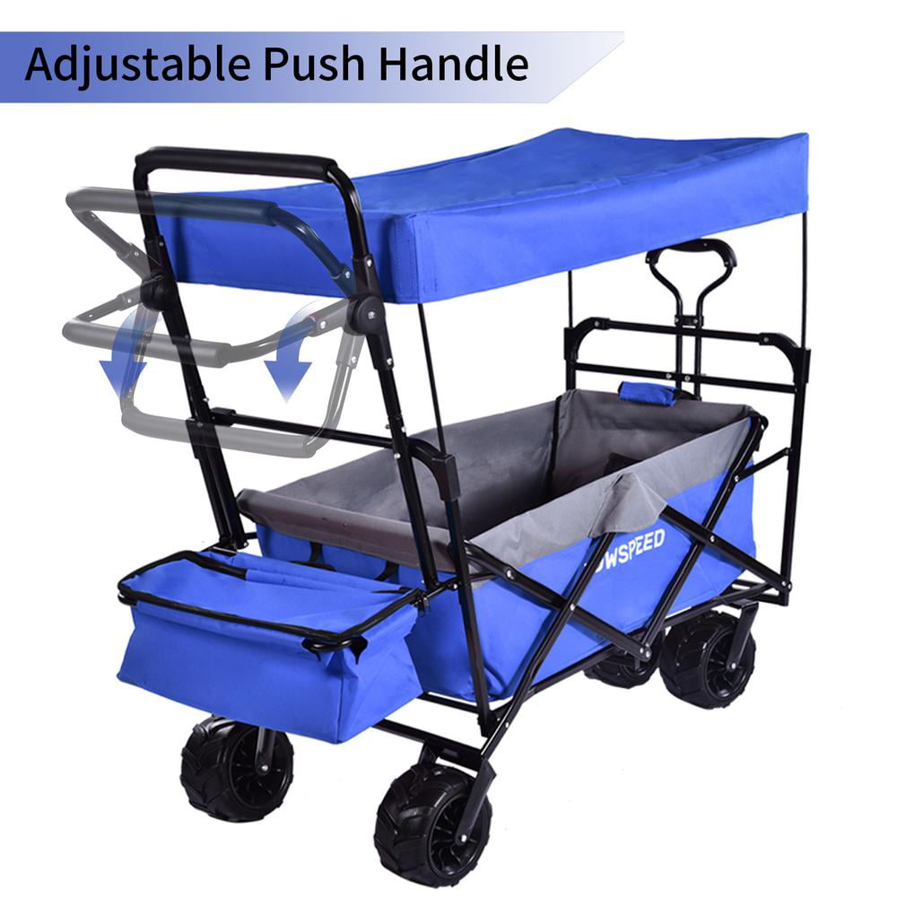 Utility Cart Color : Yellow, Style : 5-inch Wheel Folding Shopping Cart 4-Wheel Stair Climbing Cart， Grocery Laundry Utility Cart,Sports Collapsible Folding Outdoor Utility Wagon, 