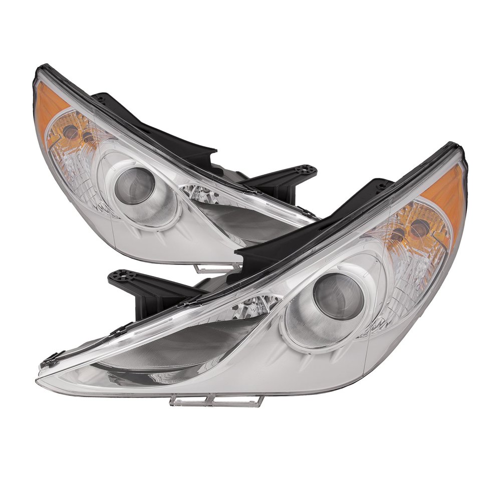 20112014 Hyundai Sonata GLS Headlights Set w/White Bezel Driver Left