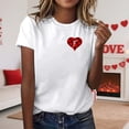 thumbnail image 2 of T-shirts de la Saint-Valentin pour Femmes 2026 à Manches Courtes Col Rond avec Cœur Graphique, 2 of 4