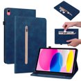 thumbnail image 1 of TECH CIRCLE Case for iPad 10th Generation 2022, PU Leather Shockproof Protective Card Slots Zipper Pocket Multiple Viewing Angles Stand Auto Wake/Sleep Wallet Case For Apple iPad 10th Gen,Darkblue, 1 of 7