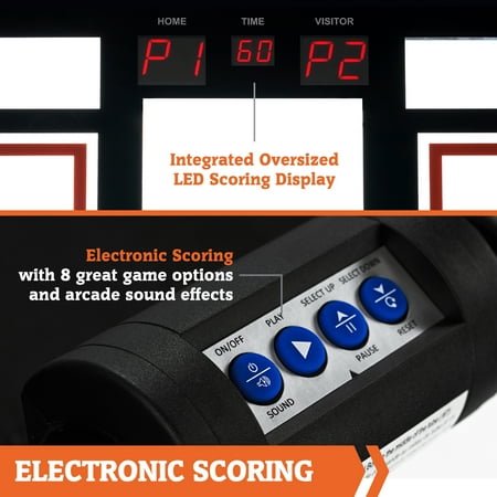 Hall of Games - 2 Player Arcade Basketball Game, Black/Grey