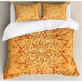 thumbnail image 3 of Ambesonne Lotus African Tribal Ethnic Sun Pattern with Primitive Figures Icons Culture Artsy Print Duvet Cover Set, 3 of 3