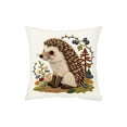 thumbnail image 6 of PLPPYFS Hedgehog Embroidery Decorative Pillow Protectors with Zipper Plush Throw Pillow Cover Farmhouse Lumbar Pillows Cover Outdoor Cushion Case for Couch Sofa Bed Living Room Home Decor 18"x18", 6 of 6