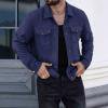 thumbnail image 1 of RKSTN Polyester Blouse en pour Hommes Couleur Unie Mode Décontractée Poche Slim Boucle Manches Longues Col Rabattu Veste à Capuche Zippée, 1 of 5