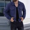 RKSTN Polyester Blouse en pour Hommes Couleur Unie Mode Décontractée Poche Slim Boucle Manches Longues Col Rabattu Veste à Capuche Zippée