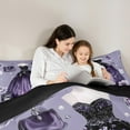 thumbnail image 5 of Manfei Girls Purple Dress Bedding Comforter Set, Fashion Flower Floral Twin Comforter Sets, Cartoon Princess Style Reversible Bedding Set, Lightweight Room Decor, 2-Piece, 5 of 8