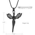 thumbnail image 2 of Crystal Angel Urn Necklace Cremation Urn Necklace for Ashes Angel Wing Keepsake Locket Stainless Steel Cross Cremation Jewelry Waterproof Memorial Pendant, 2 of 7