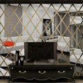 thumbnail image 4 of Pegatinas de pared con espejo de diamante 3D, pegatinas autoadhesivas extraíbles para decoración artesanal en sala de estar, baño y más, 4 of 5