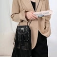 thumbnail image 6 of Crossbody Bags for Women, Shoulder Bag for Women, PU Leather Wear Resistant Waterproof Simple Fashionable Tassel Handbag with Riveter and Chain to Match All Kinds of Occasions, White, 6 of 7