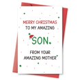 thumbnail image 1 of Tarjeta de Navidad divertida para su hijo, increíble regalo para él, 1 of 7
