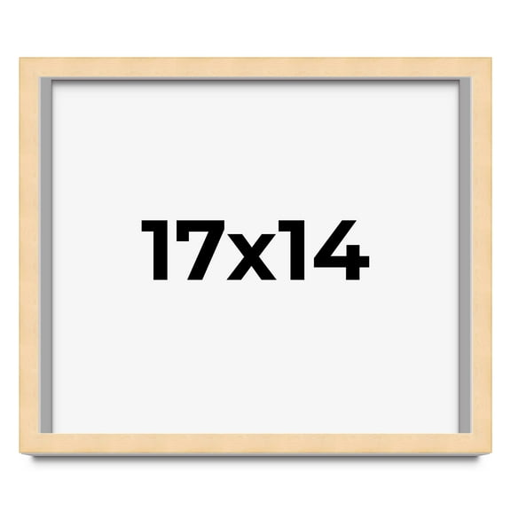 17x14 Frame Natural Wood Picture Frame | 0.75 Inch Moulding Width | with UV Acrylic Plexiglass,