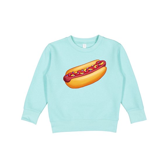 Inktastic Hot Dog Illustration with Mustard Onions and Ketchup Toddler Sweatshirt