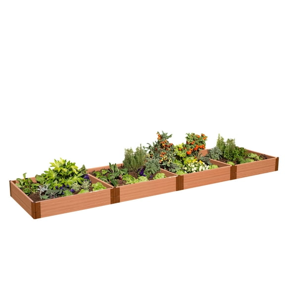 Frame It All Tool-Free Classic Sienna Raised Garden Bed 4' x 16' x 11" - 2" profile