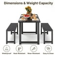 thumbnail image 3 of Extendable Dining Table Set for 4 People with 2 Benches,47" to 63" Kitchen Table for Living Room, Black, 3 of 8