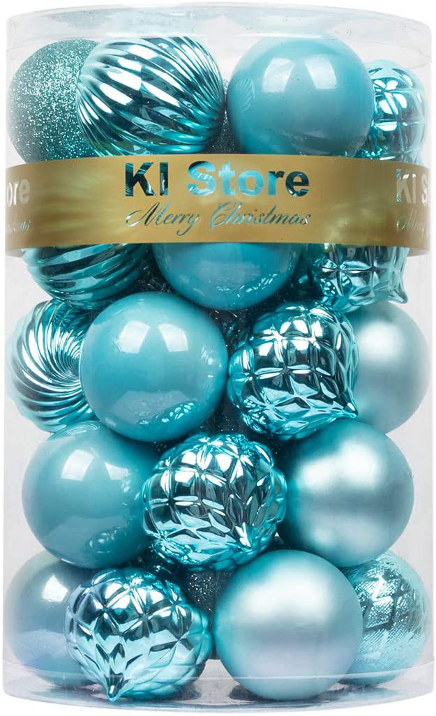 2.36,60mm 34ct Christmas Ball Ornaments Shatterproof Christmas Hanging Tree Decorative Balls for Party Holiday Wedding Decor Babyblue