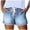 Light Blue-shorts, variant on Denim Shorts for Women Frayed Hem Drawstring Casual Jean Bottoms Washed Denim Pants White L