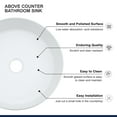 thumbnail image 4 of Logmey 16 Inch Small Round Vessel Sink White Ceramic Bathroom Vessel Sink Bowl Above Counter,Bathroom Vanity Sink Art Basin Countertop, Modern Minimalist Design, 4 of 9