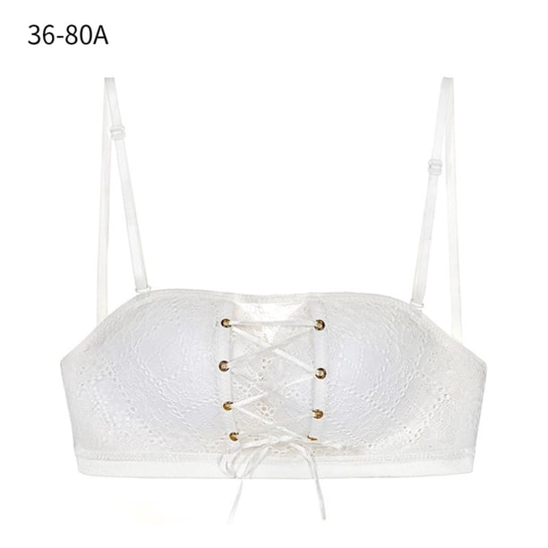 Sujetador de mujer sin tirantes Hacer subir Sujetador acolchado sin alambre Bralette Girl Slim Fit Chest Wrap Underwear, Blanco, 36 / 80A Methold AP001241-02B