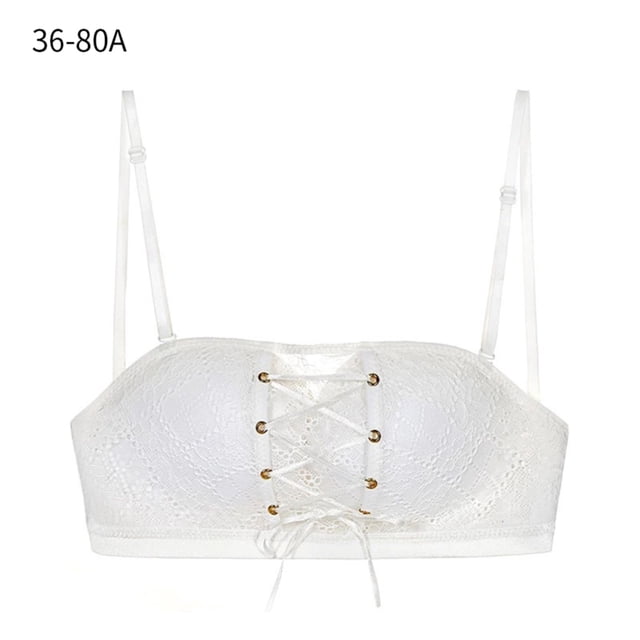 Sujetador de mujer sin tirantes Hacer subir Sujetador acolchado sin alambre Bralette Girl Slim Fit Chest Wrap Underwear, Blanco, 36 / 80A Methold AP001241-02B