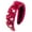 Hot Pink, variant on Women's Wide Knot Headband with Heart Pearl, Valentine's Day Hair Accessories for Women and Girls, Rhinestone Beaded Hairband for Wedding Party and Daily Wear - Black