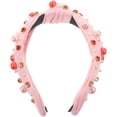 thumbnail image 3 of Diadema de mujer con perlas y diamantes de imitación, ancha, anudada, decorativa, 3 of 5