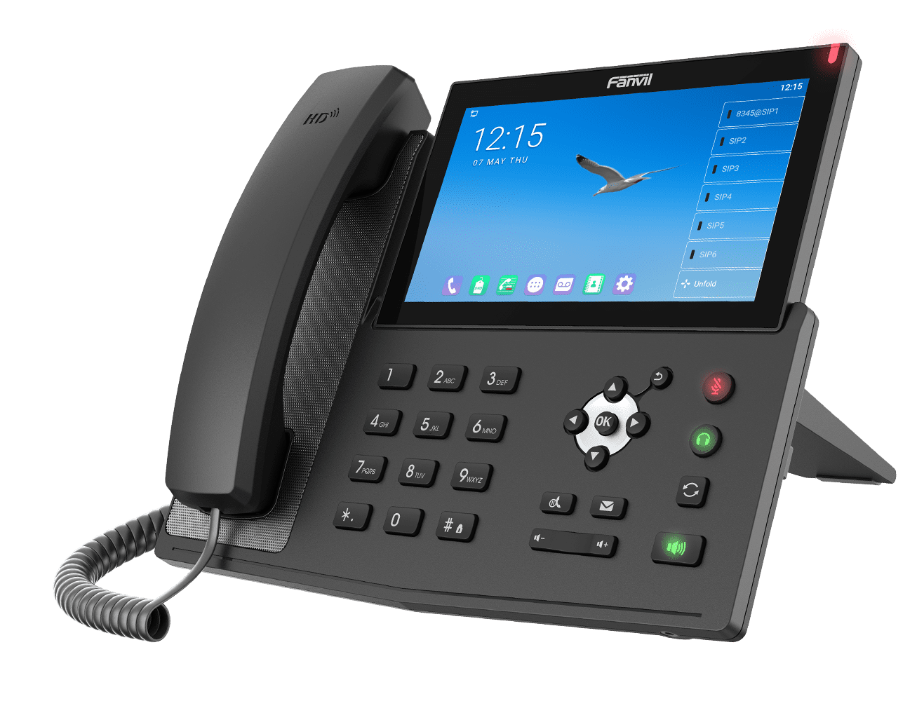 Fanvil X7A Android VoIP Phone, 7-Inch Color Touch Screen, 20 SIP Lines, 802.11ac Wi-Fi, Dual-Port Gigabit Ethernet, Power Adapter Not Included