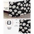thumbnail image 3 of White Daisy Floral Wrap Around Bed Skirts for Queen Bed 16" Drop, Bed Skirt with Adjustable Elastic Belt Dust Ruffle Bed Valance for Bedroom Hotel Luxury Spring Summer Flowers Black Bed Frame Cover, 3 of 7