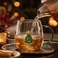 thumbnail image 5 of Glass Christmas Tree Mug, Transparent 3D Design Beverage Cup, Holiday Gift Cup, 5 of 7