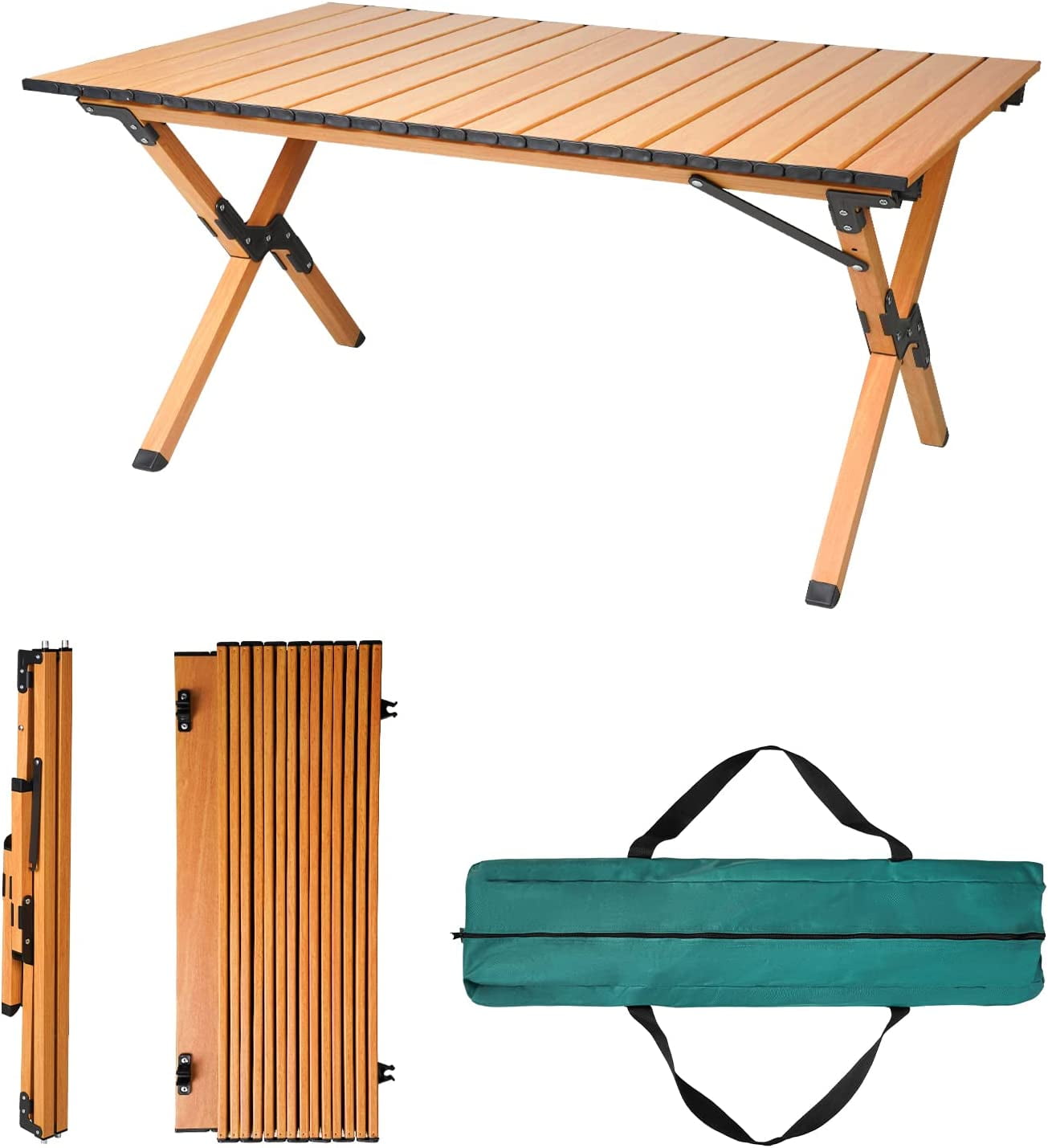 Folding Camping Table, Aluminum Camping Table with Carry Bag