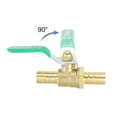 thumbnail image 4 of REGALWOVEN Ball Valve, Brass Shut-off Valve Switch Hose Barb Pipe Tube Fittings 90 Degree Handle Green 1/2", 4 of 5