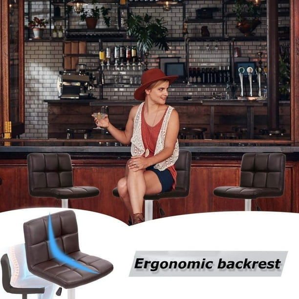 Bestoffice Counter Height Bar Stools Set Of 2 Pu Leather Swivel Barstools For Kitchen Stool Height Adjustable Counter Stool Barstools Dining Chair Wit
