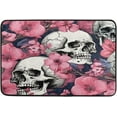 thumbnail image 5 of FREEAMG Skull and Flowers Bath Curtain Rugs Sets 2 Pcs, Bathroom Theme Set with Shower Curtain and Non-Slip Carpet -12 Hooks-60X72in, 5 of 7