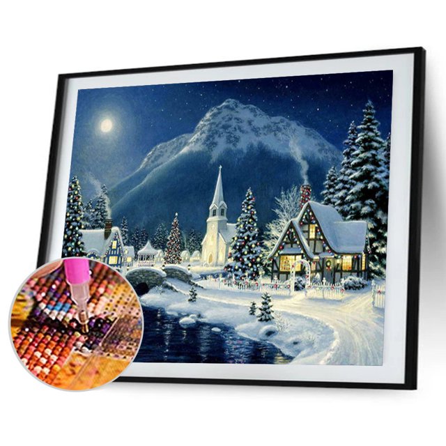 Cuadros Decorativos Kit de pintura de diamante 5D Paisaje de bricolaje Arte de mosaico de diamante cuadrado completo Tmvgtek embutido en tela