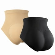 VASLANDA 2 Pack Womens Butt Lifter Panties Seamless Padded Underwear Hip Pads Enhancer Panty