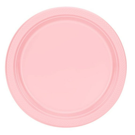 10" Pink Diner Plastic Plates: 4 Pack