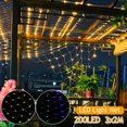 thumbnail image 1 of Net Mesh Lights IP44 200 LED 9.8 x 6.6ft Enchufe a prueba de agua en cadena de luces de hadas con 8 modos de iluminaci贸n Cadena de luces para Bush Xmas Garden Wedding Party, blanco c谩lido, 1 of 6
