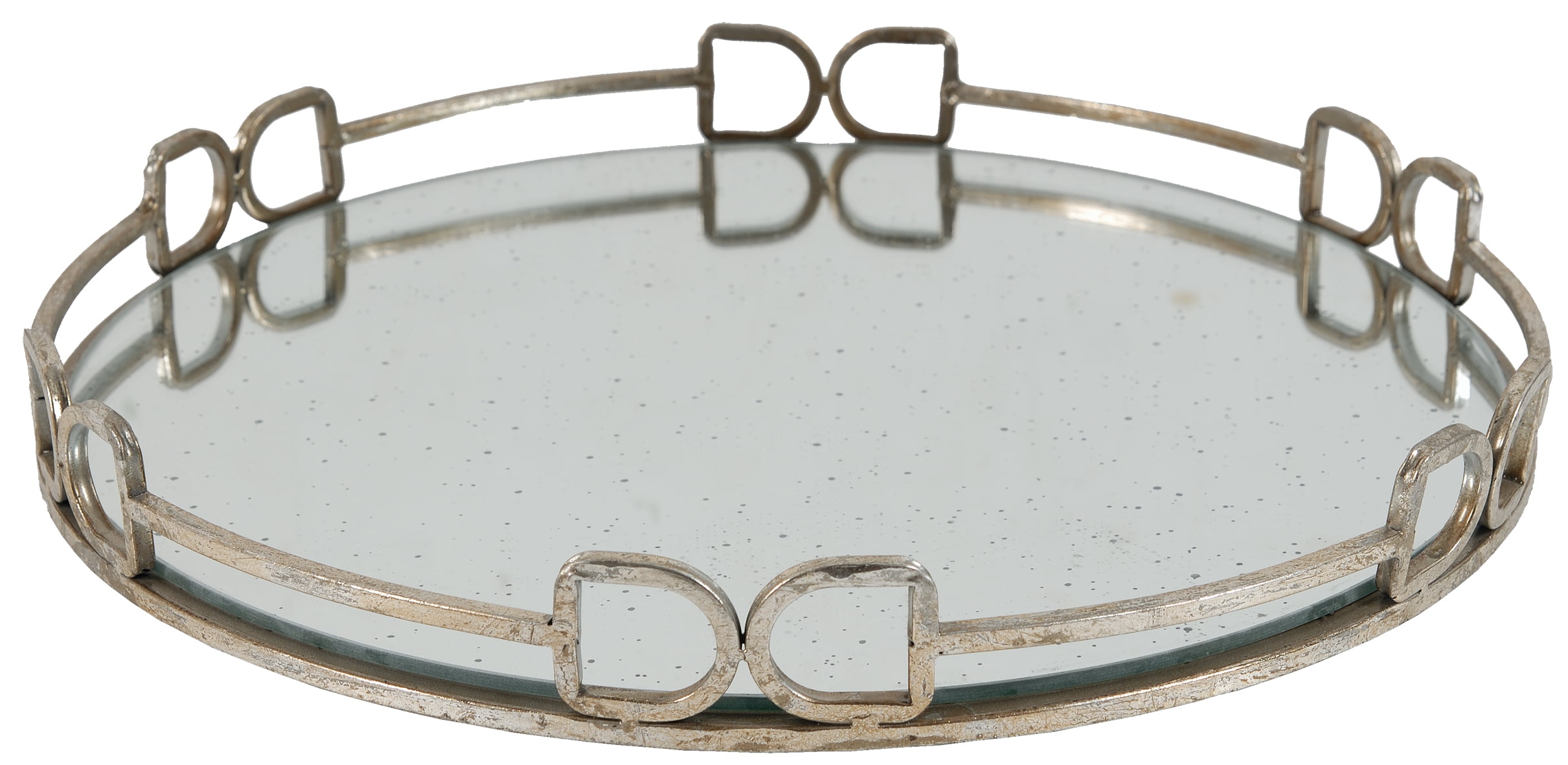 A&B Home Mirrored Round Tray