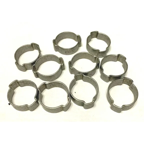 (10) Qty. Of Oetiker 15100010 Hose Clamps, Ss, 3/4 In., 1720R, 2-Ear Clamps