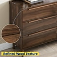 thumbnail image 5 of Mid Century Modern Walnut Dresser, 54″ Wide 6-Drawer Chest with Wood Handles for Living Room, Bedroom or Hallway, 5 of 8