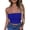 Blue, variant on Women's Sleeveless Tube Tops Strapless Off The Shoulder Blouse Solid Color Summer Casual Bandeau Crop Top Black