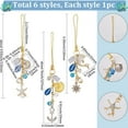 thumbnail image 2 of 1 Box 6Pcs Phone Keychain Charm Dust Plug Charms Gold Phone Charms Hawaii Sumer Ocean Phone Anti Dust Plugs for Women Adult Moblie Phone Port Decoration Colorful, 2 of 5