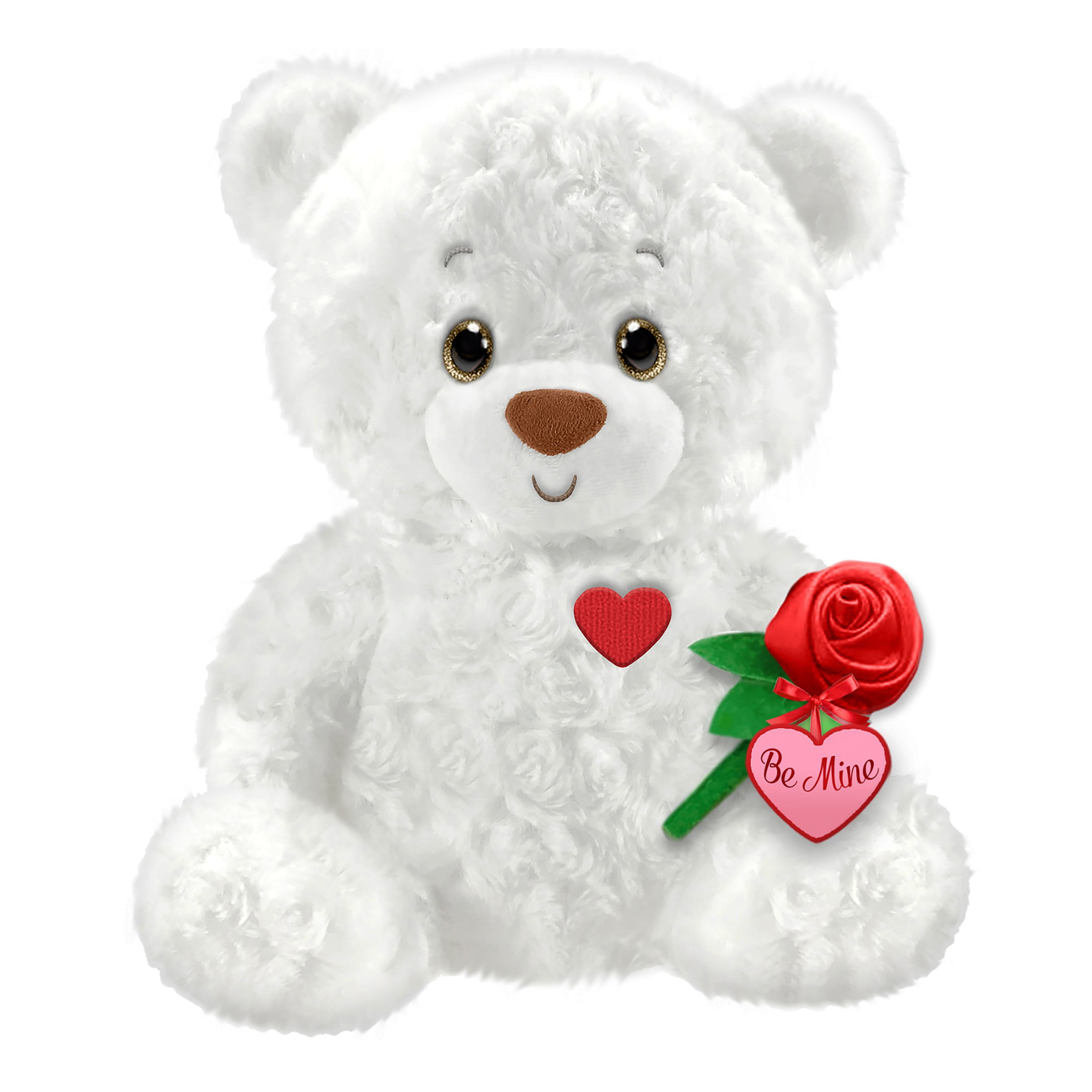 8" Valentine's Stuffed Animal Plush Dog I Love You Red Heart n Ribbon Peluche 