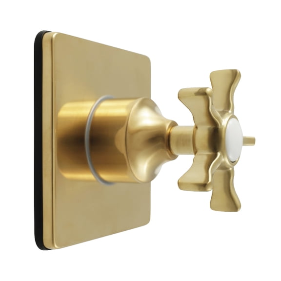 Kingston Brass KS3047NX Hamilton Single-Handle Three-Way Diverter Valve with Square Trim Kit in Brushed Brass