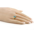 thumbnail image 3 of Gem Stone King 1.98 Ct Oval Swiss Blue Topaz 18K Yellow Gold Plated Silver Ring, 3 of 4