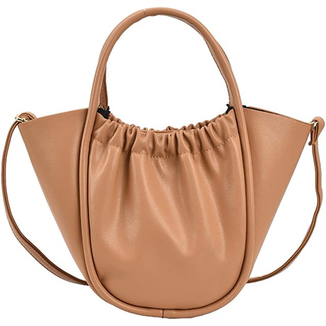 LinYooLi Sac à Main Doux pour Femmes Mode Panier Froncé Sac à Bandoulière Petit Sac Hobo Mignon