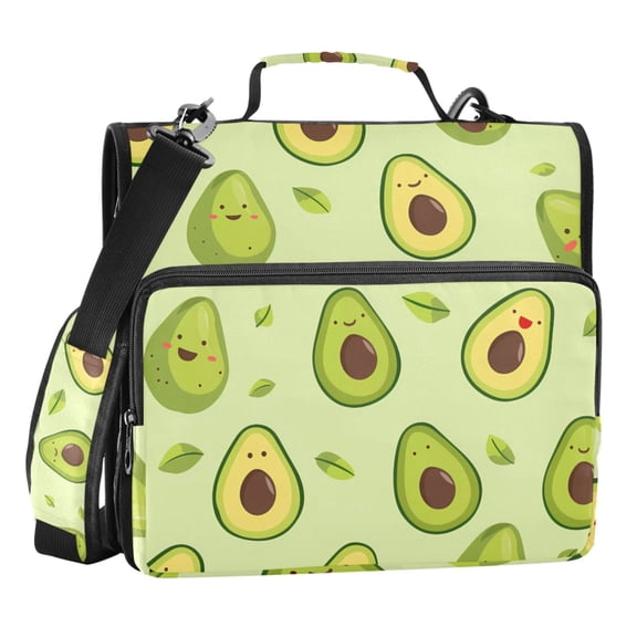 ALAZA Zipper Binder Avocado Cute 3 Ring Trapper Keeper File Folder Organizer Bag